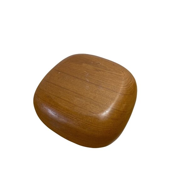 Vtg Wooden Salad Bowl & Serving Utensils Set Side Dishes Sturdy Well Made 11" - Picture 3 of 7